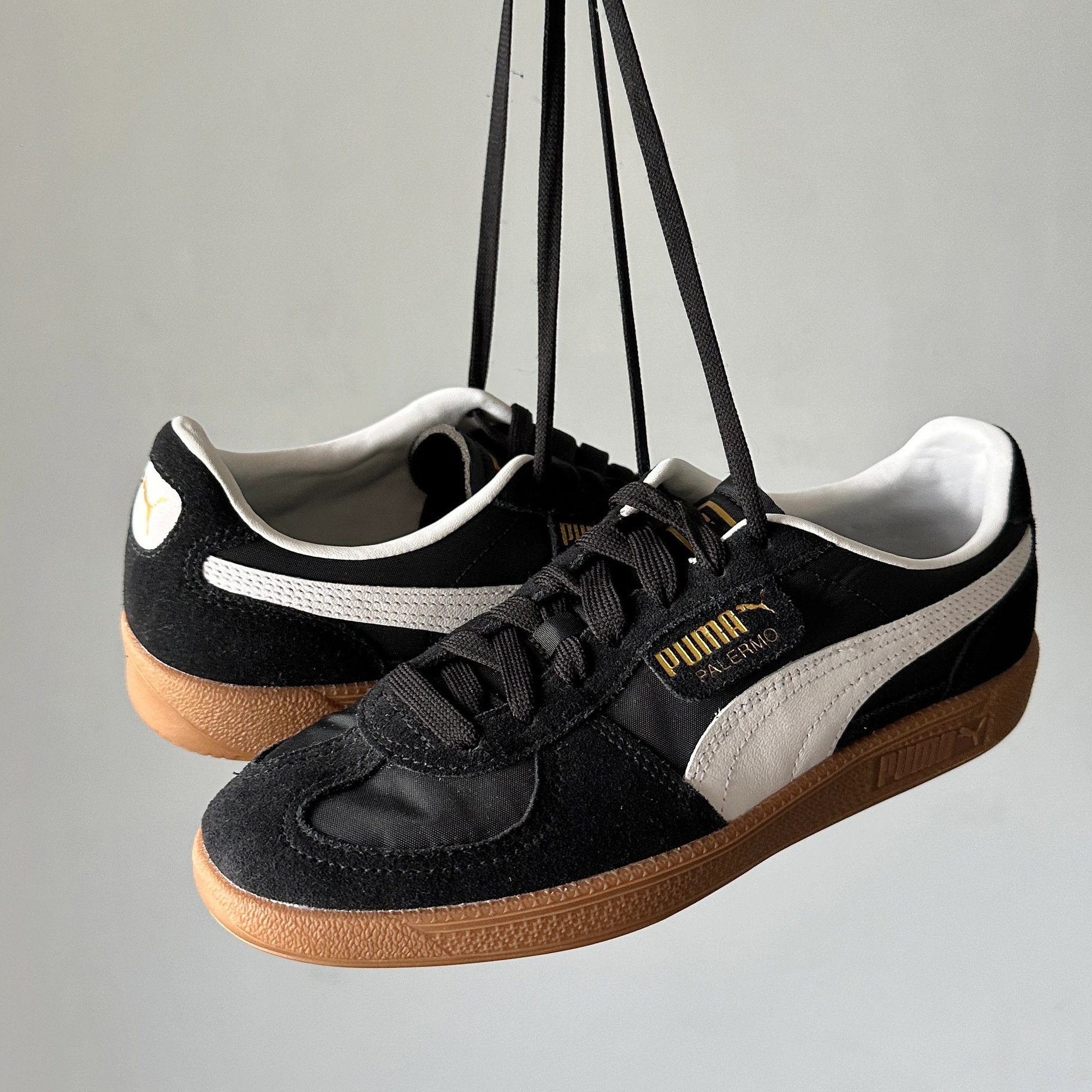 PUMA PALERMO 德訓鞋 復古 黑色 黑白 麂皮 焦糖底 金標 男女鞋 399341-06 / 預購