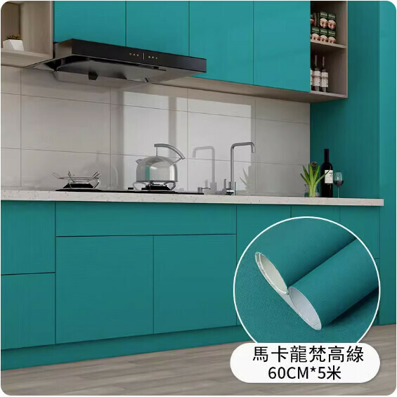 爆款（60cm*5米）自粘廚房防油貼紙 傢俱貼膜 防水防潮牆貼【梵高綠】