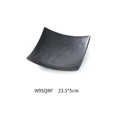 Hot recommended creative melamine black restaurant plate (W9SQRF 9 inches)