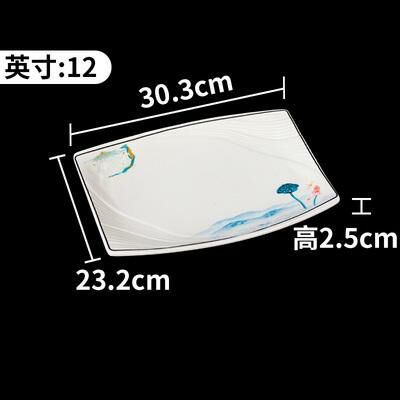 Hot recommended creative imitation porcelain melamine tableware restaurant plates and dishes (4416-12)