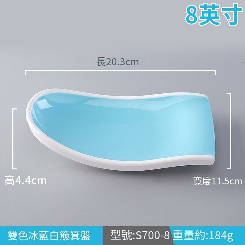Hot recommended creative melamine tableware restaurant plate dinner plate (S700-8 ice blue and white)