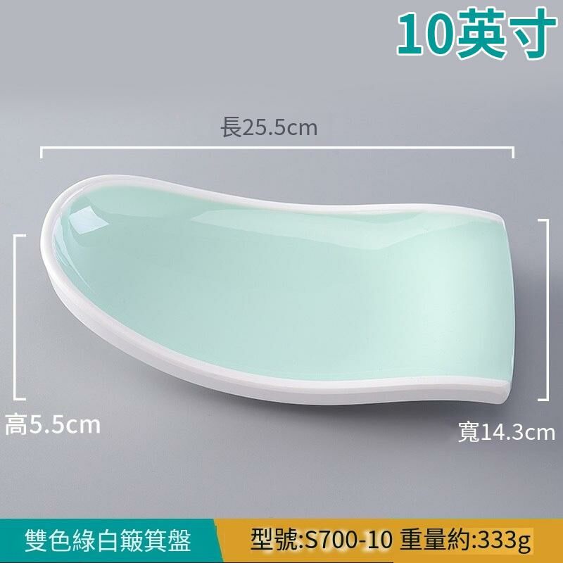 Hot recommended creative melamine tableware restaurant plate dinner plate (S700-10 green and white)