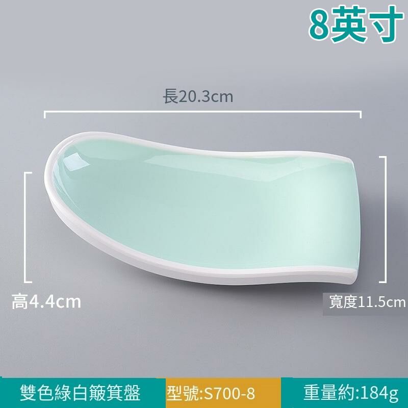 Hot recommended creative melamine tableware restaurant plate dinner plate (S700-8 green and white)