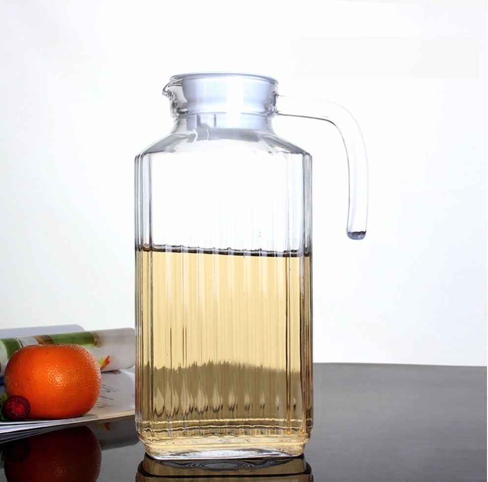 Popular glass cold kettle cold kettle flower teapot (vertical kettle 1.7L-[2 pieces])