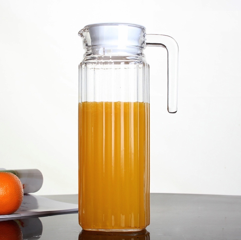 Popular glass cold kettle cold kettle flower teapot (vertical kettle 1.1L-[2 pieces])