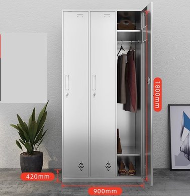 Hot push stainless steel multi-compartment locker (Specification: 304 stainless steel three doors) (Thickness: 1.4mm))