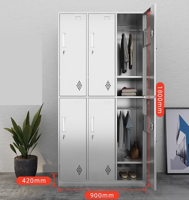 Hot push stainless steel multi-compartment locker (Specification: 304 stainless steel six doors) (Thickness: 1.4mm))