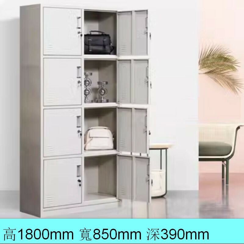 熱推帶鎖檔櫃儲物櫃【深灰色圖27 八門更衣】【厚度1.3mm】