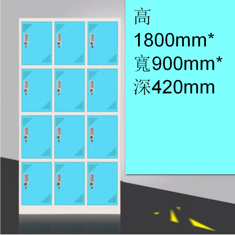 Popular lockable locker [blue and white 12 doors] [thickness 1.2mm]