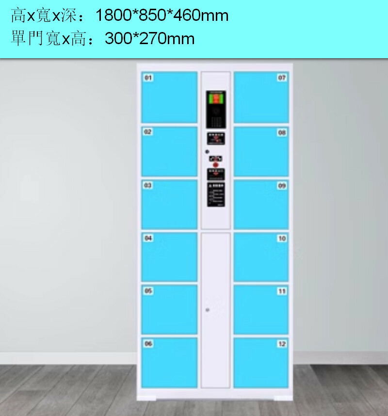 Popular electronic locker [12 doors with infrared scan code] [sky blue]