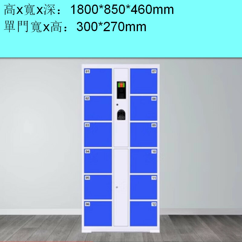 Popular electronic locker [12 doors with infrared scan code] [dark blue]