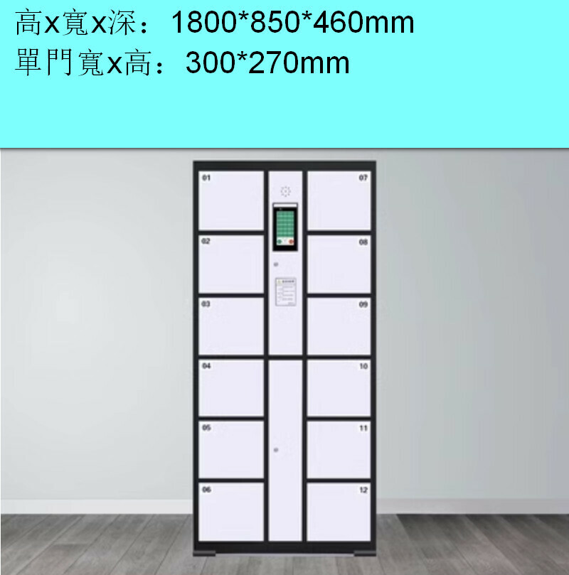 Popular Electronic Locker [12 Doors Face Recognition] [White]