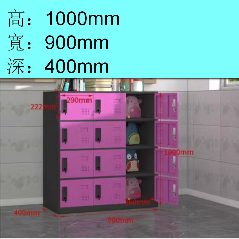 Popular lockable locker [black and red twelve doors] [thickness 1.4mm]