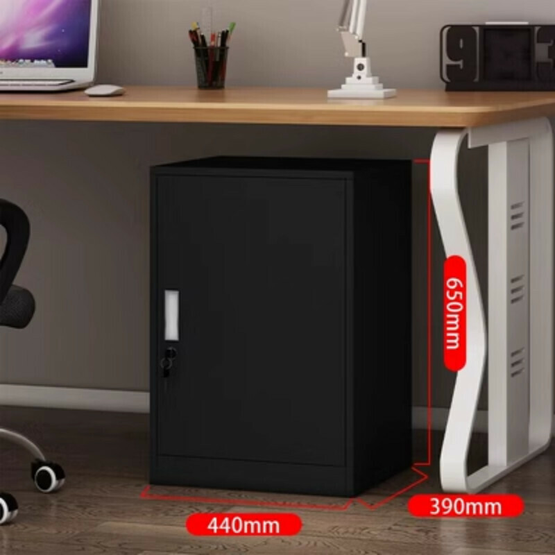 Popular lockable storage cabinet [black single door cabinet] [thickness 1.4mm]