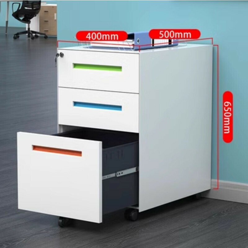 Popular lockable storage cabinet [color handle movable cabinet] [thickness 1.4mm]
