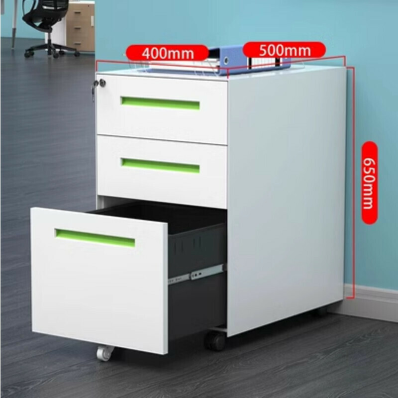 Popular lockable locker [green handle movable cabinet] [thickness 1.4mm]