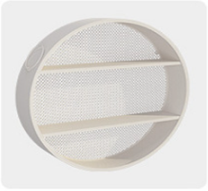 New type of iron wall shelf with one-word partition decorative panel (white round, 48cm)