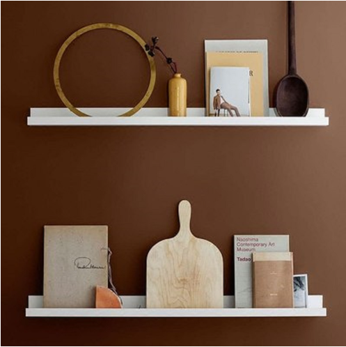 New style iron wall storage rack with one-word partition decorative panel (white strip, 100*12cm)