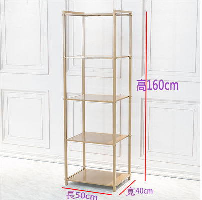 新款金色收納架置物展示架（金色五層架，50*40*160cm)