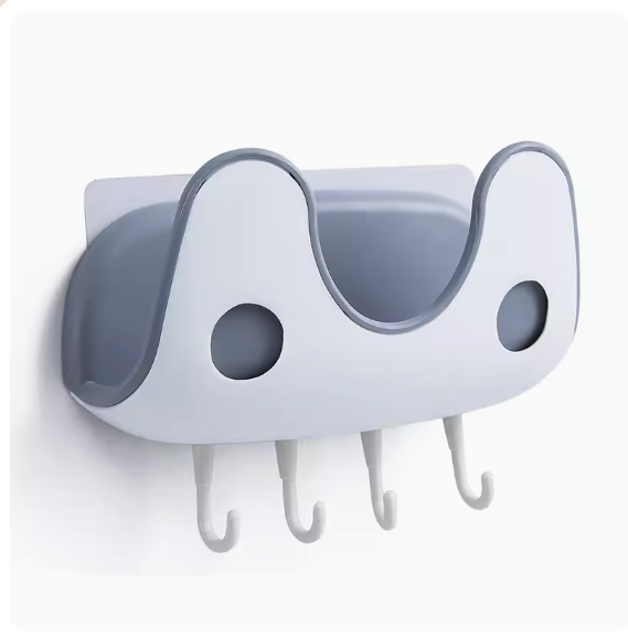 Hot selling no-punch wall-mounted rack (second generation multifunctional pot lid rack [white gray])