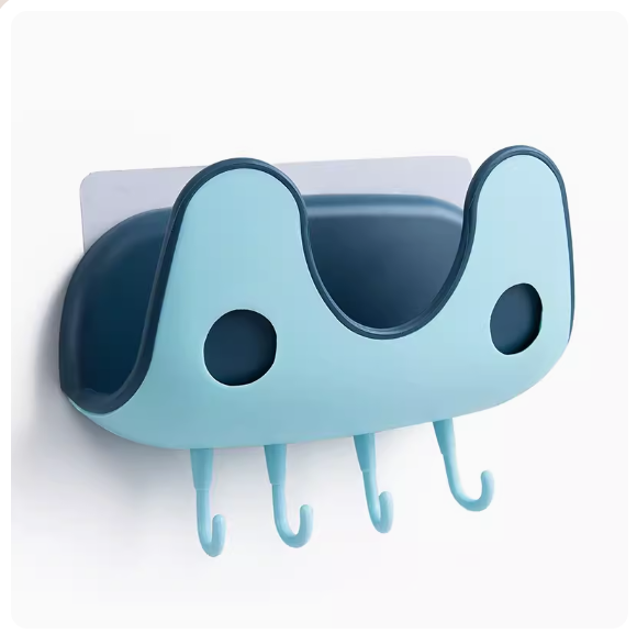 Hot Selling No-Punch Wall Mounted Rack (Second Generation Multifunctional Pot Lid Rack [Light Blue])