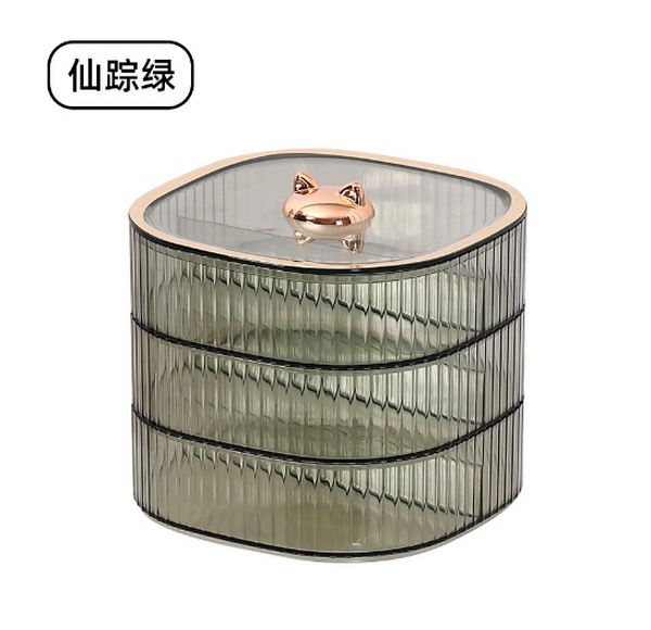 熱賣乾果收納盒創意節日瓜子零食糖果盒（仙蹤綠-三層）