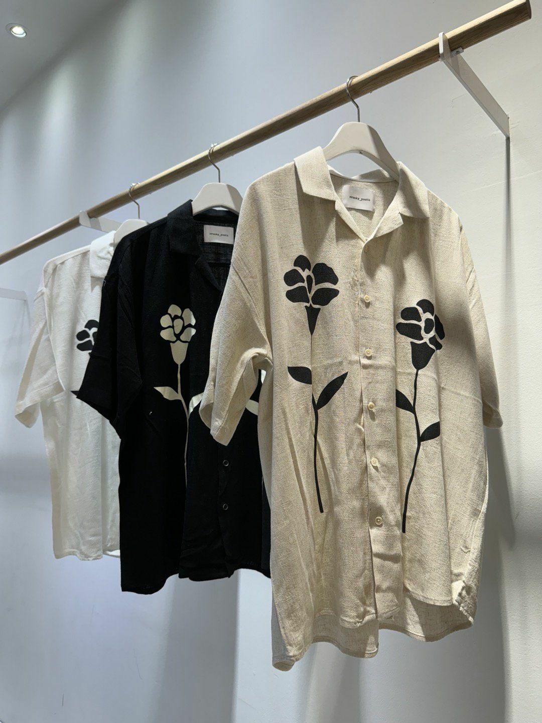 花朵圖案短袖恤衫 Crunky_youth-056S