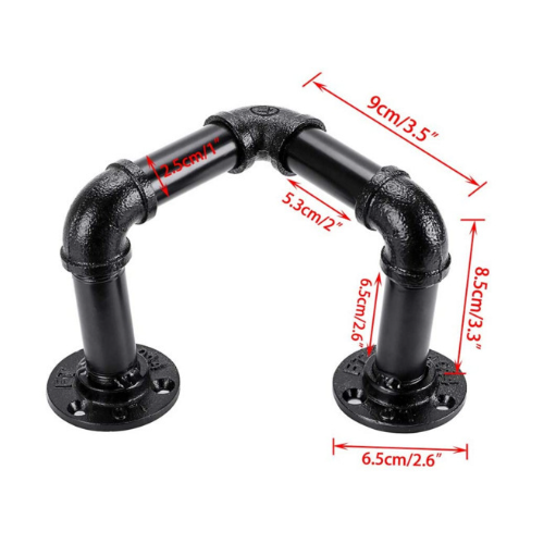 New wall-mounted triangular towel rack, retro wine rack (black, 31*23*13cm)