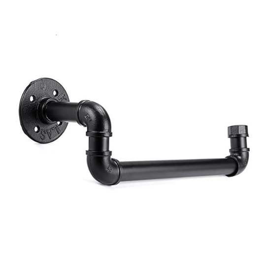 New wall-mounted coat rack bathroom towel rack (black, 36.5x11.5cm)