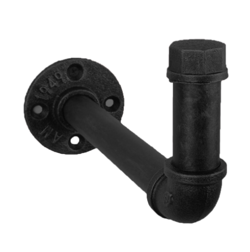New wall-mounted coat rack bathroom towel rack (matte black, 20x6.5cm)