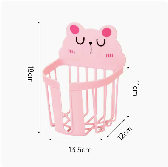Hot selling multifunctional hole-free wall-mounted tissue box (pink round)