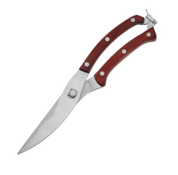 Hot selling multifunctional fish bone scissors (red pear wood-OPP bag)
