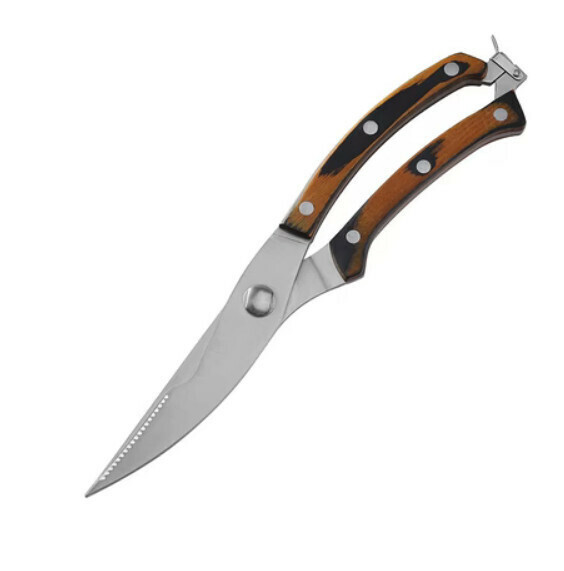 Hot selling multifunctional fish bone scissors (color wooden handle-OPP bag)