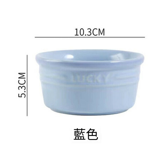 熱推陶瓷烤碗舒芙蕾布丁碗蒸蛋碗寶寶輔食小碗烘焙蛋糕碗（彩虹烤碗（藍色））
