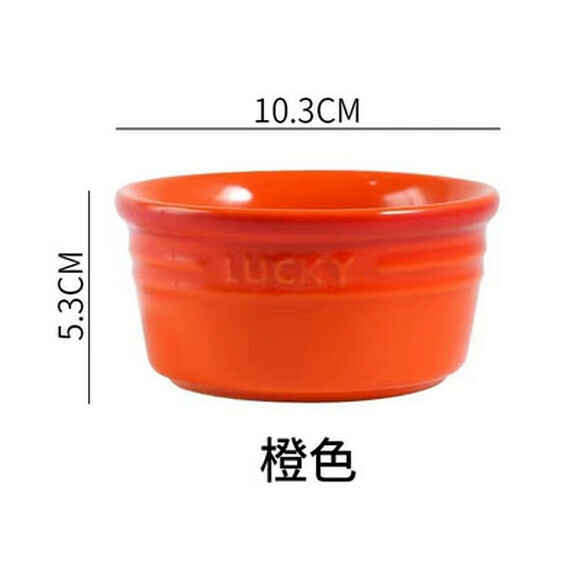 熱推陶瓷烤碗舒芙蕾布丁碗蒸蛋碗寶寶輔食小碗烘焙蛋糕碗（彩虹烤碗（橙色））