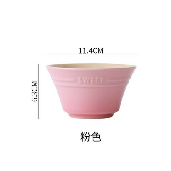 Hot recommended ceramic small bowl for home use, creative steamed egg custard special bowl, dessert bowl (4.5-inch bowl pink)