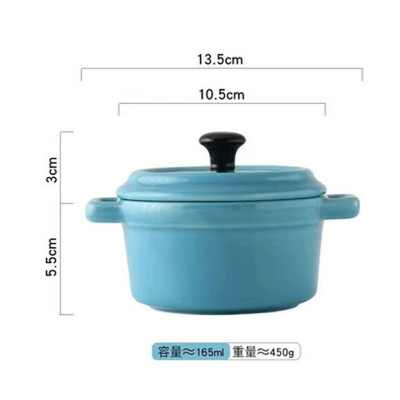 Hot push small bowl with lid, baby steamed egg bowl, baby food supplement steaming bowl, household stew pot, children's steamed egg custard bowl (880 blue)
