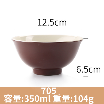 熱推創意密胺餐具飯碗粥碗面碗火鍋料碗(酒紅色 705咖白)