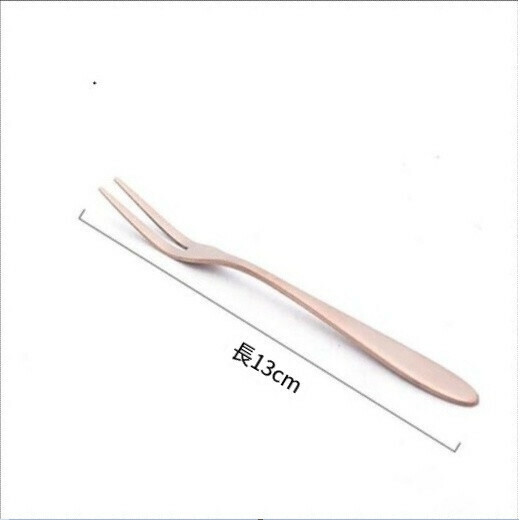 Hot Recommended Household Spoon Fork Long Handle Coffee Stirring Spoon (Rose Gold-Fruit Fork)