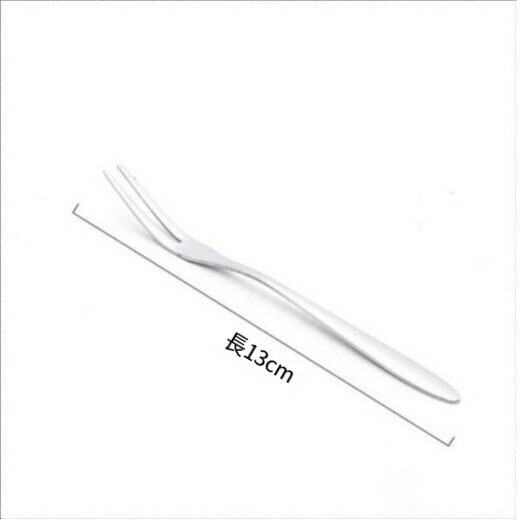 Hot recommendation household spoon fork long handle coffee stirring spoon spoon (silver-fruit fork)