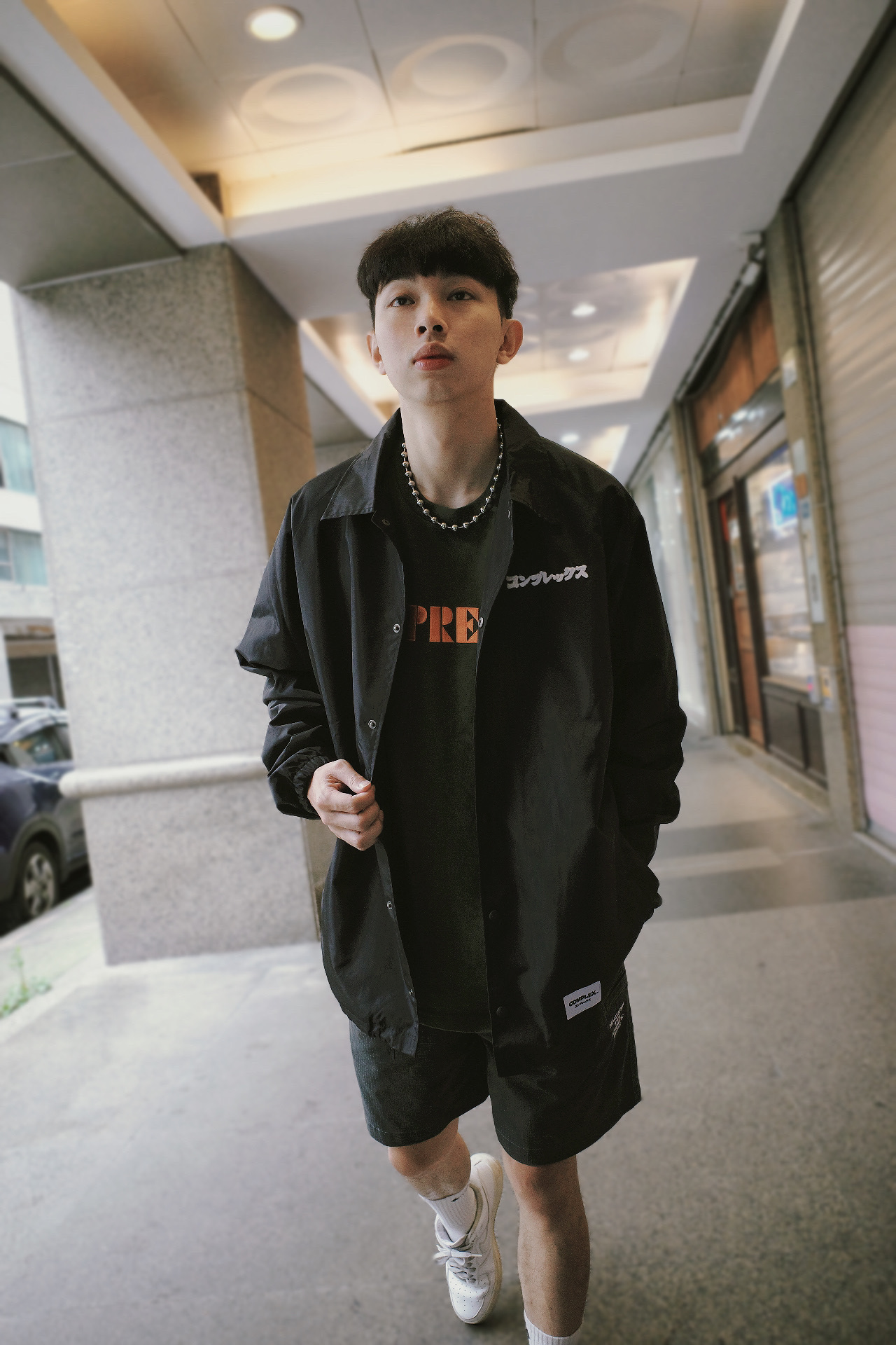 COMPLEX 招財貓 教練外套 (黑)