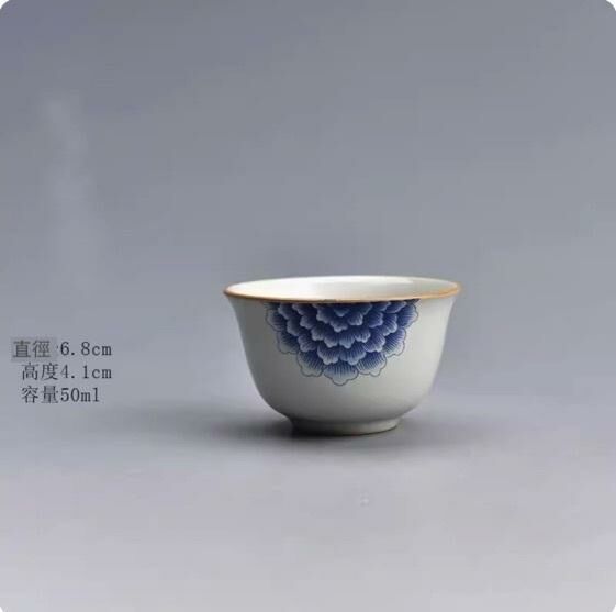 New ceramic kung fu tea set tea cup (wealthy flower tea cup)