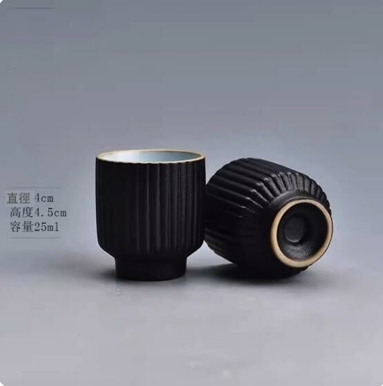 New ceramic kung fu tea set tea cup (Chu brocade black pottery cup, single cup)