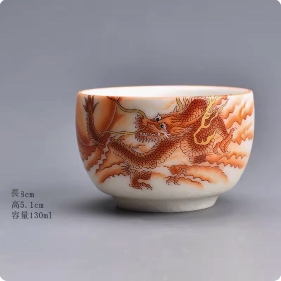 新款陶瓷功夫茶具品茗杯茶杯(祥龍汝窯杯)