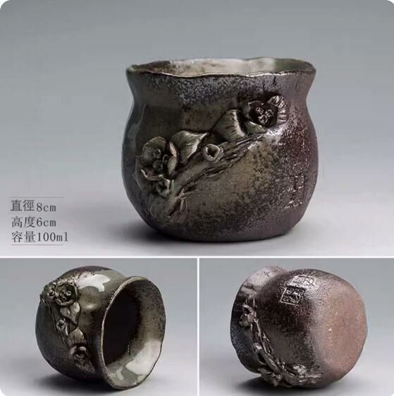 新款創意浮雕手捏茶杯品茗杯(手捏花開茶杯)