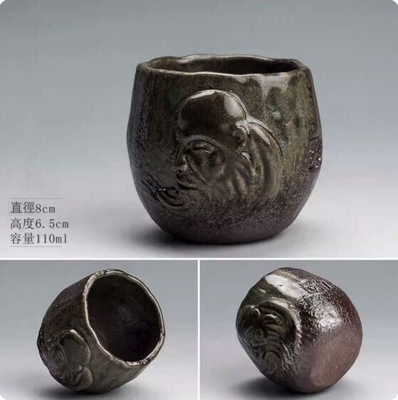 新款創意浮雕手捏茶杯品茗杯(手捏老子茶杯)