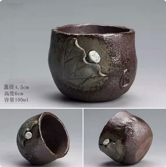 新款創意浮雕手捏茶杯品茗杯(手捏蓮蓬茶杯)