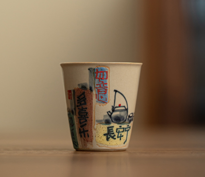 新款陶瓷喝茶小杯子（錦灰堆-手繪茶杯【如意】）