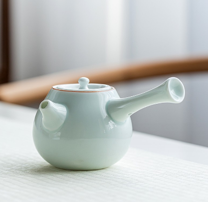 新款泡茶公杯分茶杯（影青--側把壺）