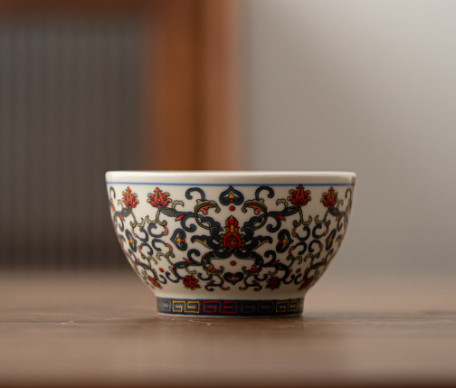 New blue and white tea cup (plant ash--bowl cup [Twinkle Lotus])